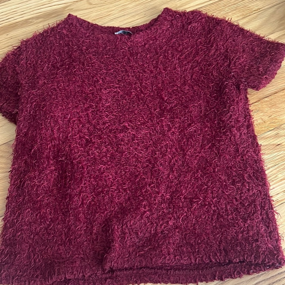 Red furry top